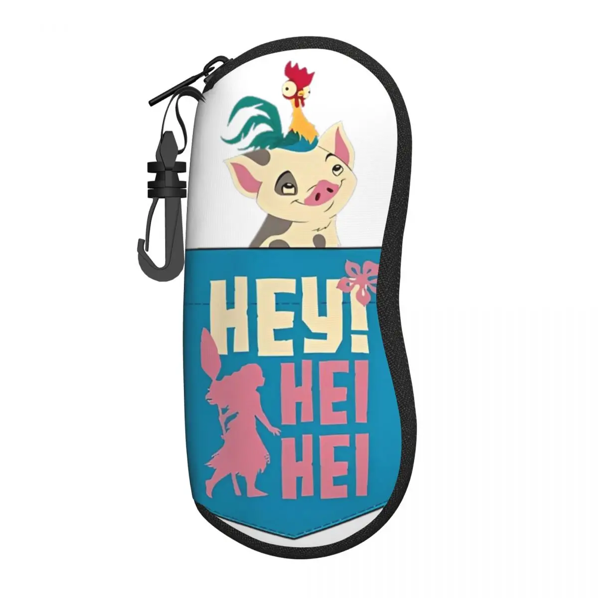 Moana Pua Hey Hei Hei Glasses Case Unisex Anti-Fall Accessories Sunglasses Storage Box Print Eyewear Container