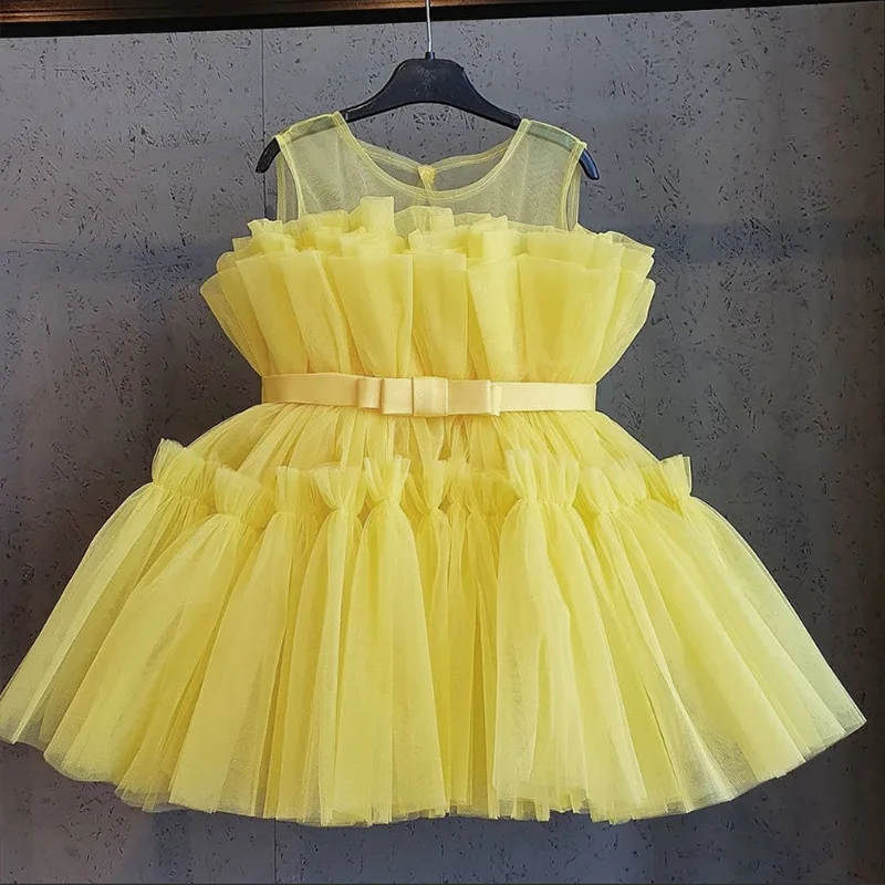 Tulle Girl Dress for Birthday Party Little Princess Kids Attire Children Clothing