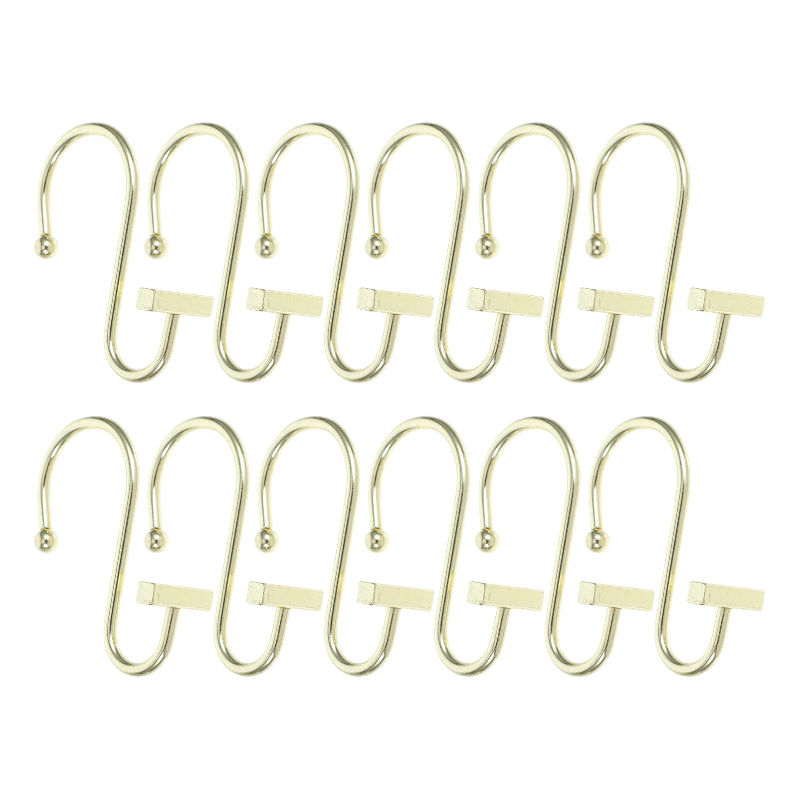 

Ipetboom 12Pcs Golden Metal Shower Curtain Hooks S Shape Sliding for Bathroom Shower Rods
