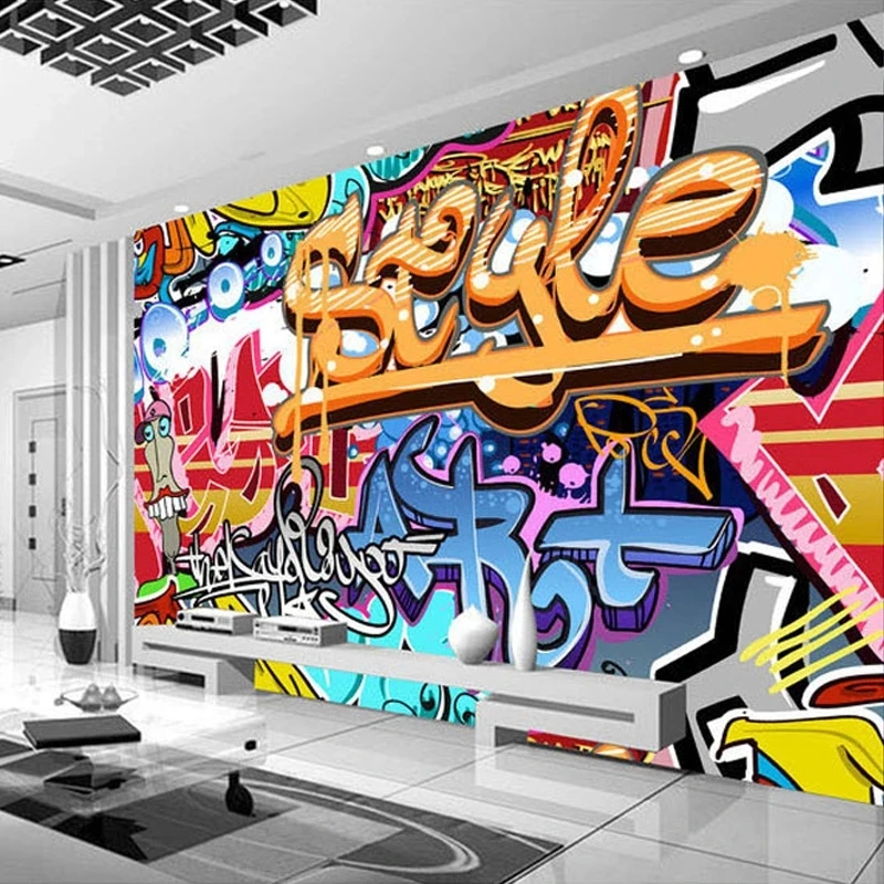 Custom 3D Photo Wallpaper Abstract Artistic Mural Cartoon Graffiti Restaurant KTV Bar Decor Living room TV background bedroom 8d
