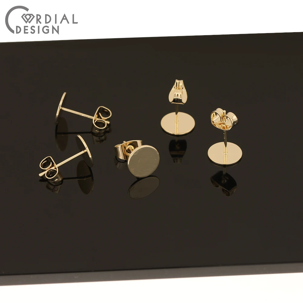 إكسسوارات مجوهرات 8 مللي متر ، 100 قطعة ، صناعة يدوية ، قرط ، طلاء ذهبي أصلي ، جزء DIY ، نتائج ومكونات المجوهرات #5