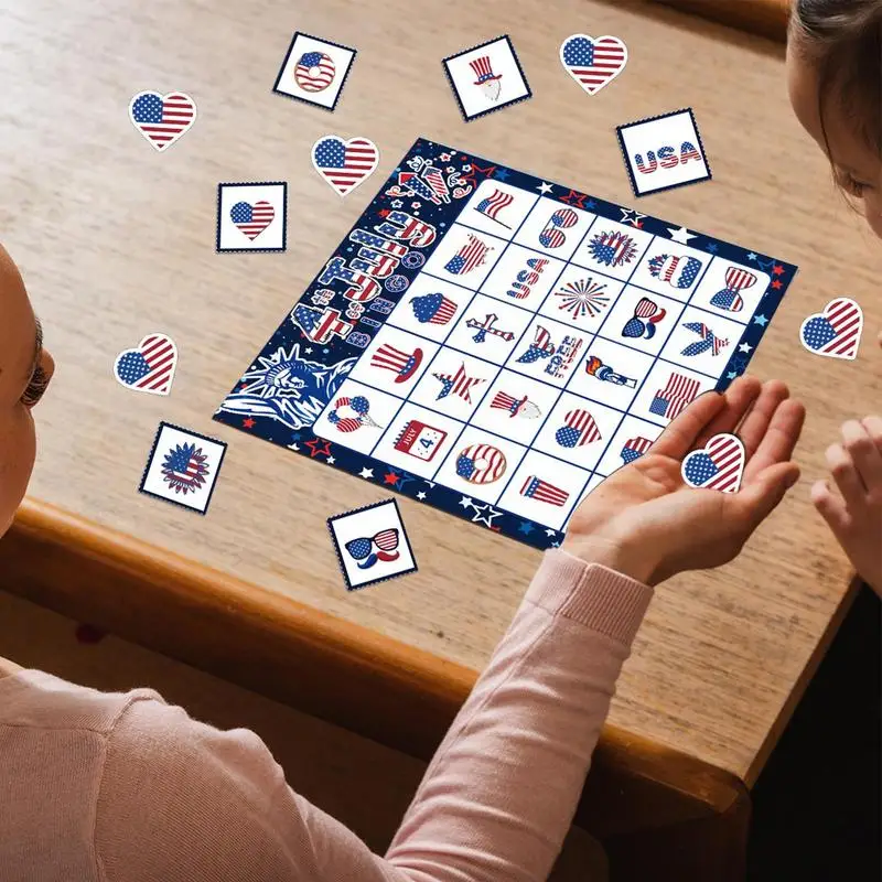 Independence Day Games Independence Day Patriotic Bingo Game Funny Card Game Party Supplies Multiplayer Game For Kids & Adults