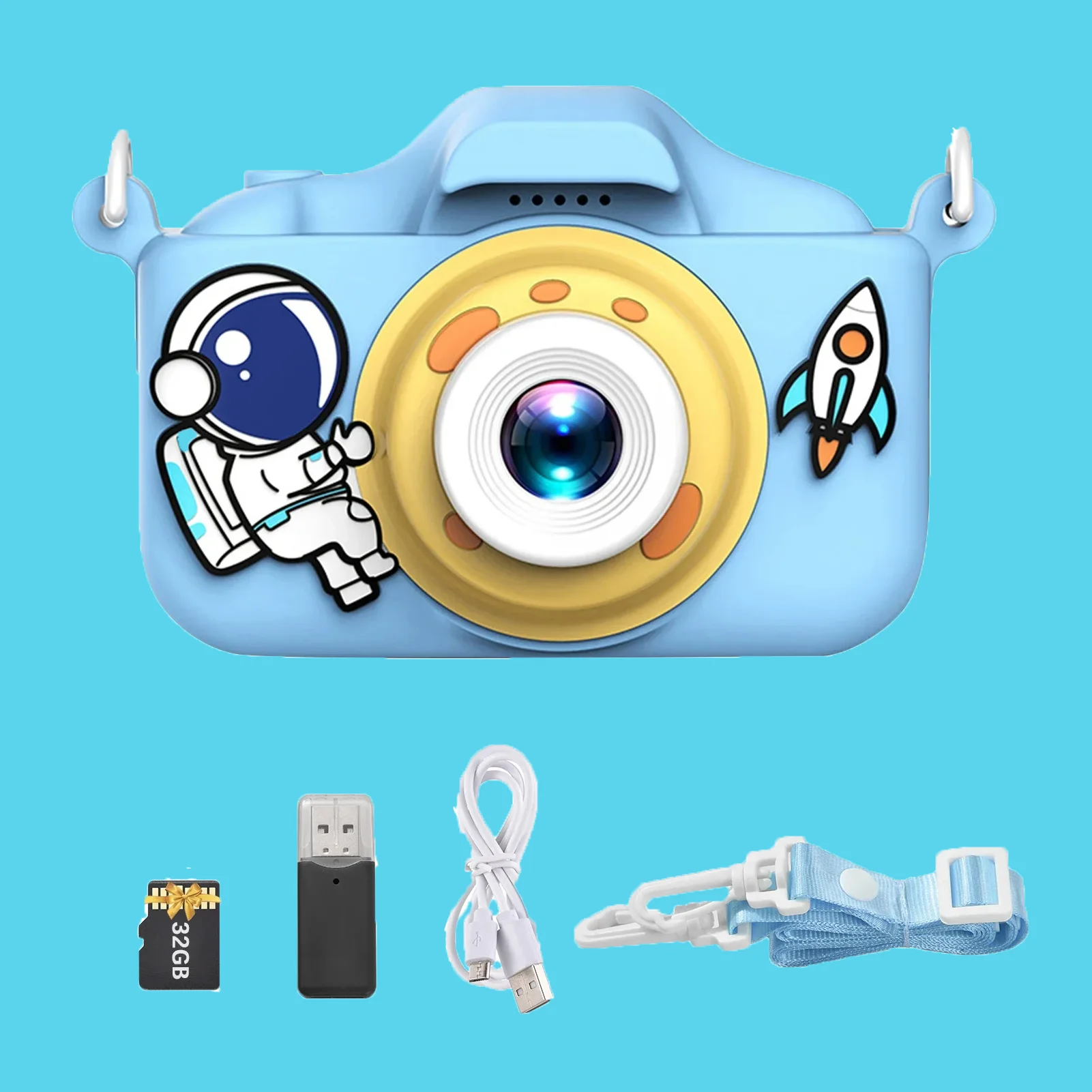 Cartoon Kids Cute Camera Kids Digital Camera for Boys and Girls Gifts with Dual Lenses 32GB Card 20MP 10800P Video Camcorder