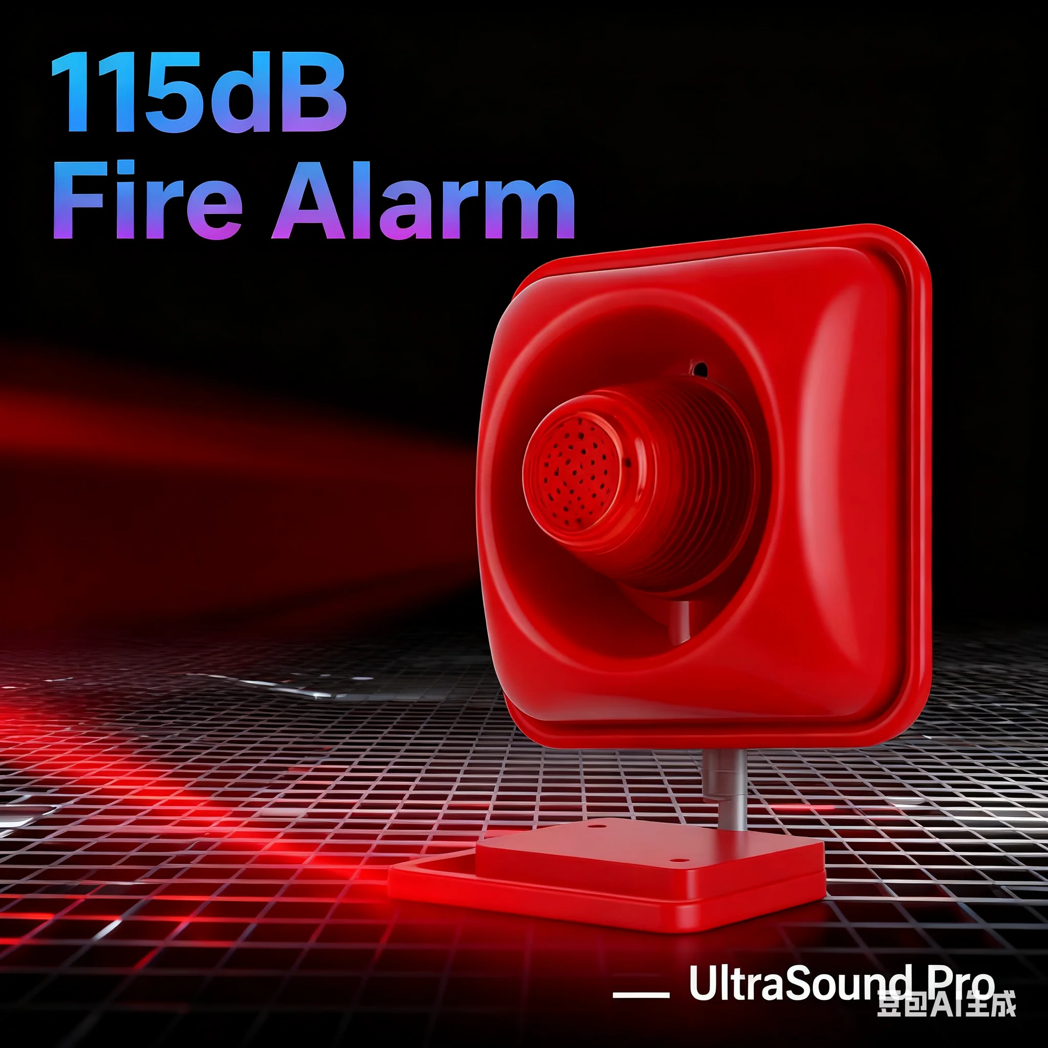 DC12/24V Mini Fire Alarm Strobe Horn - 115dB Audible+Visual Warning, LED Beacon 120/min Flash, Wide Voltage