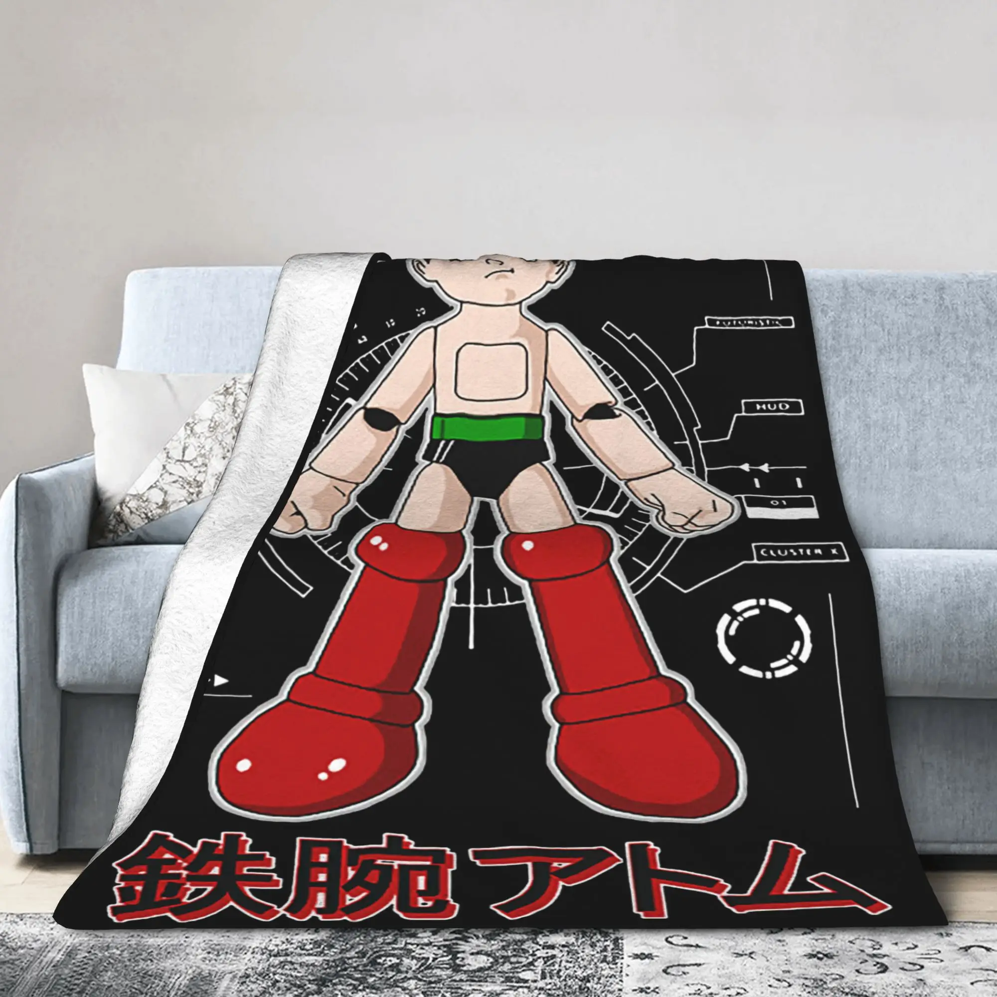 Astroboy Astro Boy Manga Blanket Cover Mighty Atom  Plush Throw Blankets Bedding Couch Portable Ultra-Soft Warm Bedspreads