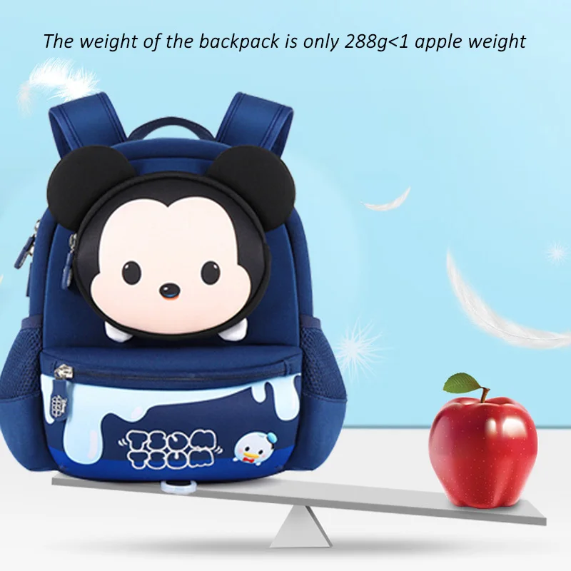 Disney Tsum Tsum Kindergarten Baby Backpack Cartoon Minnie Mickey Schoolbag 3-6 Year Old Children Baby Anti Loss Bags