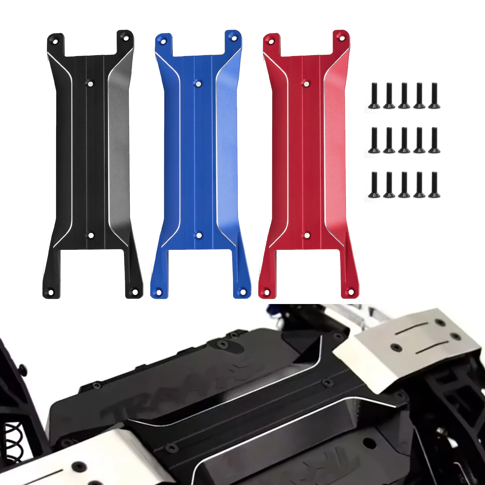 

Бронированные пластины шасси из алюминиевого сплава, детали для обновления защитных корпусов для Traxxas Mini Maxx, Essential Jumping