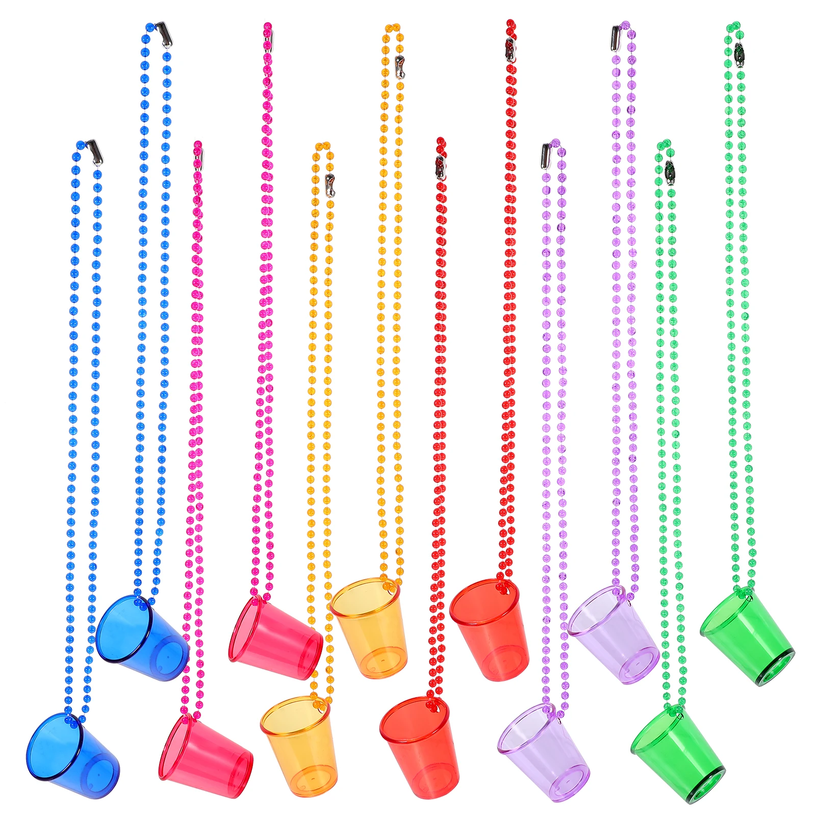 

12pcs Shot Glass Bachelorette Shot Glasses Necklace Beaded Chain Party Accessories Wedding Decorations Bachelorette Bulk