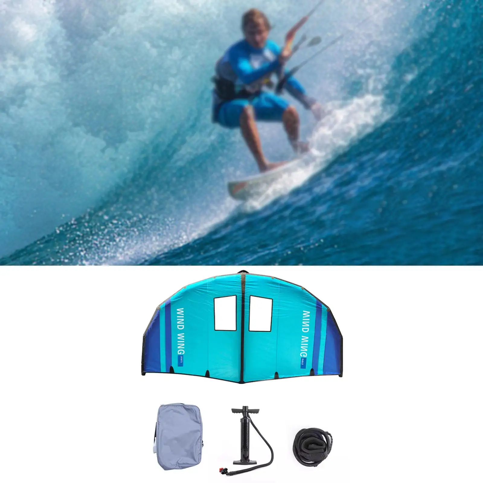 

Inflatable Surfing Wing Inflatable Kite with Storage Bag Kiteboard Multipurpose Kitesurfing Wing Surfing Foil Wing Surf Sail