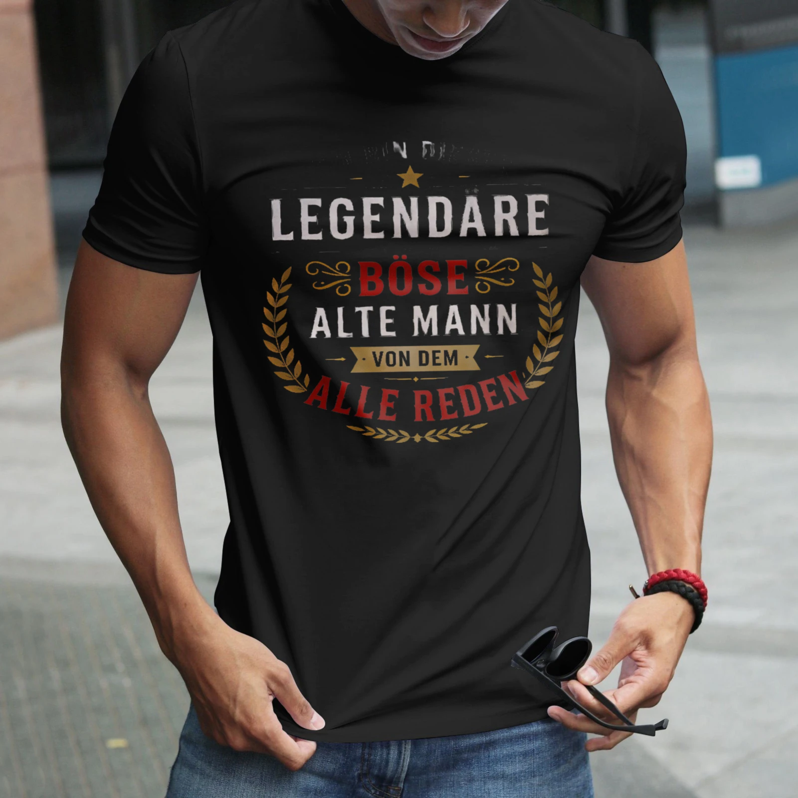 Herren-T-Shirt „Legendare Bose Alte Mann Von Dem Alle Reden“ – Perfekt für Freizeitkleidung, Partys und Karneval-Outfits