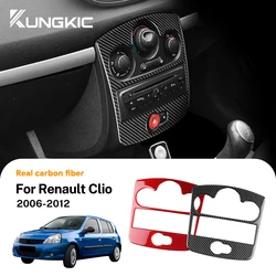 Real Soft Carbon Fiber Sticker For Renault Clio 3 2006 2007 2008 2009 2010 2011 2012 Car CD AC Panel Interior Accessories