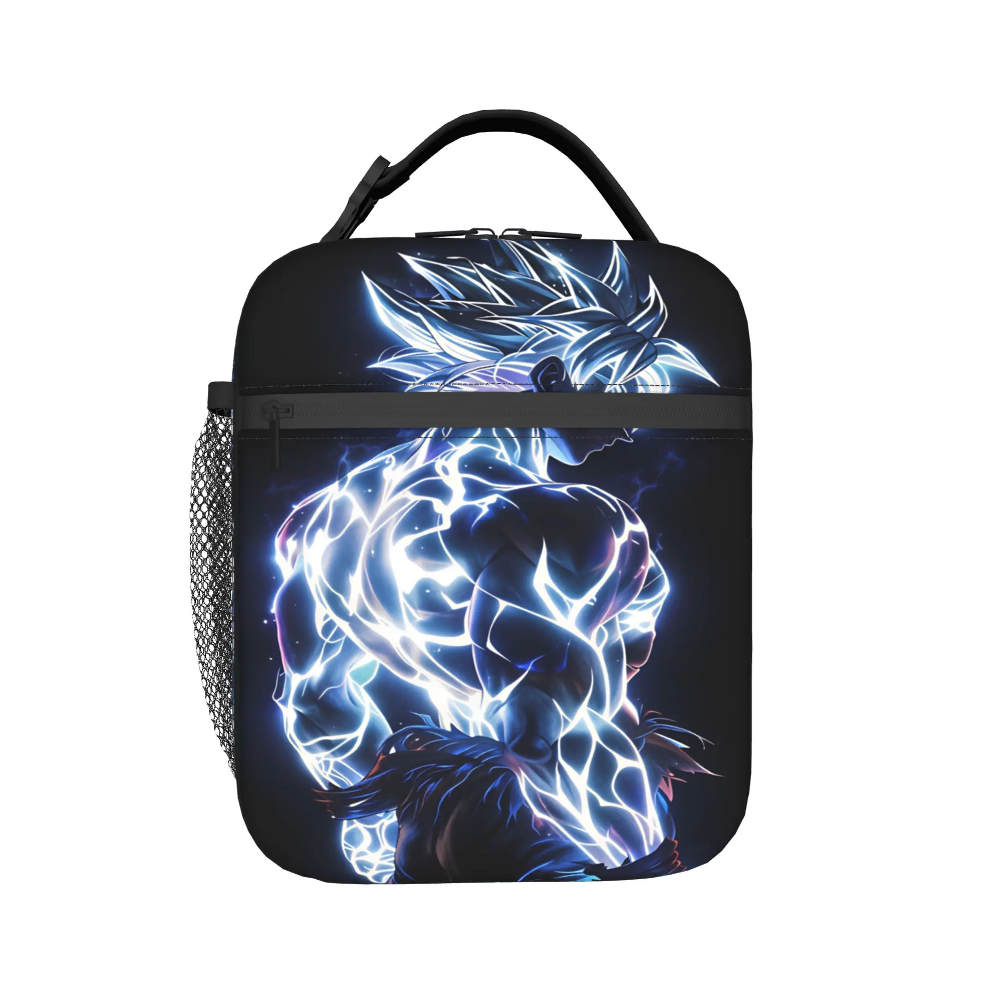 Son Goku Lunch Bag For Women Dragons Balls Print Lunch Box Vintage Travel Cooler Bag Portable Zipper Oxford Thermal Lunch Bags