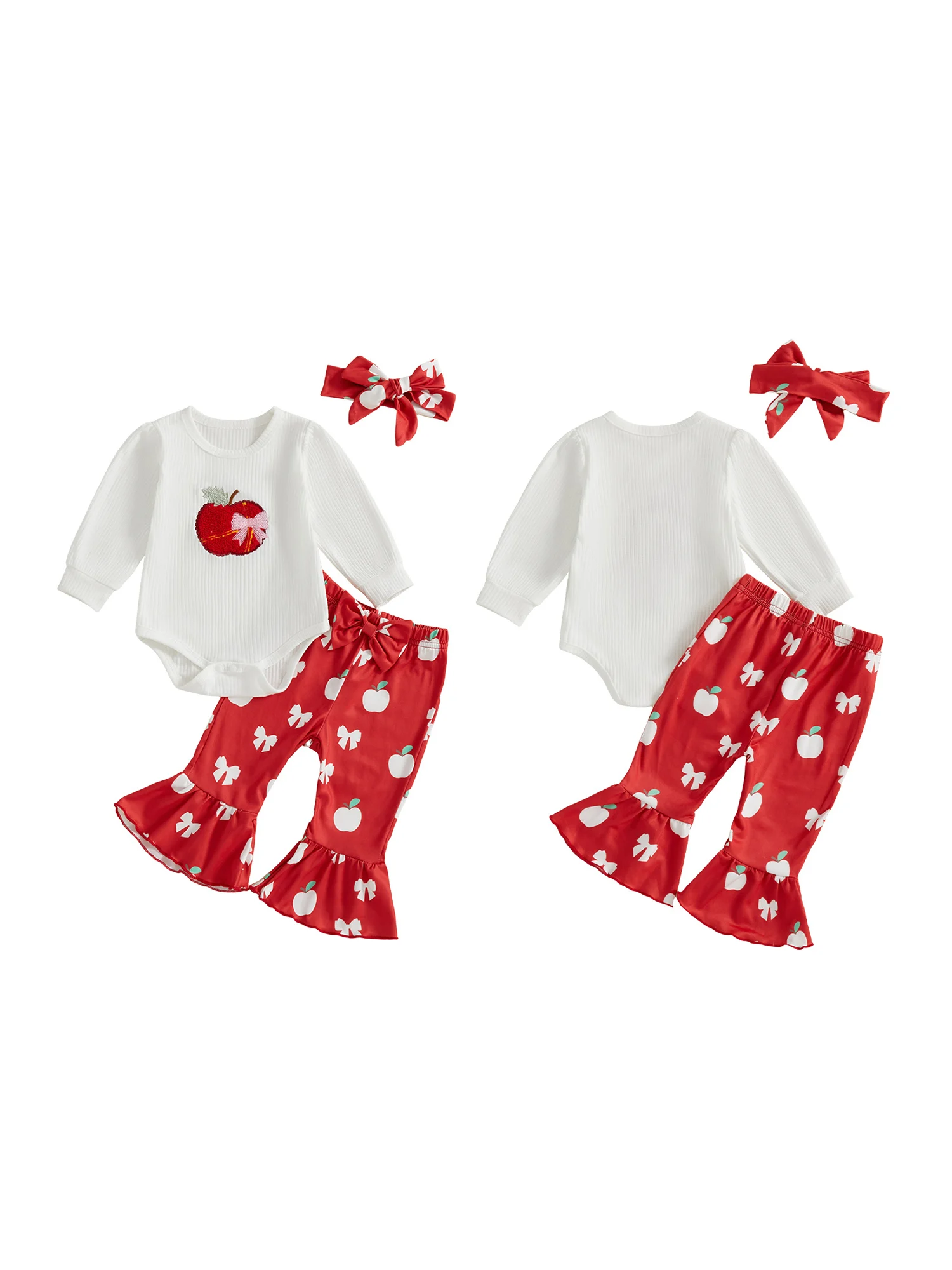 

Toddler Girls 3 Piece Clothing Set with Floral Print Ruffle Sleeve Top Elastic Waist Pants and Matching Headband - Cute