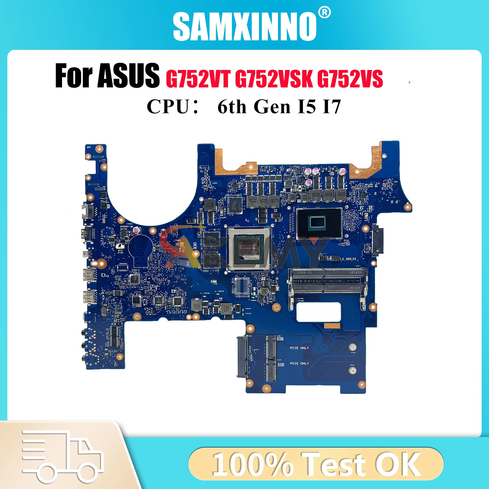 

G752VT Материнская плата для ноутбука ASUS ROG GL752VL GL752VW G752VS G752VSK G752V Материнская плата для ноутбука с процессором I5 I7 100% tests OK stk