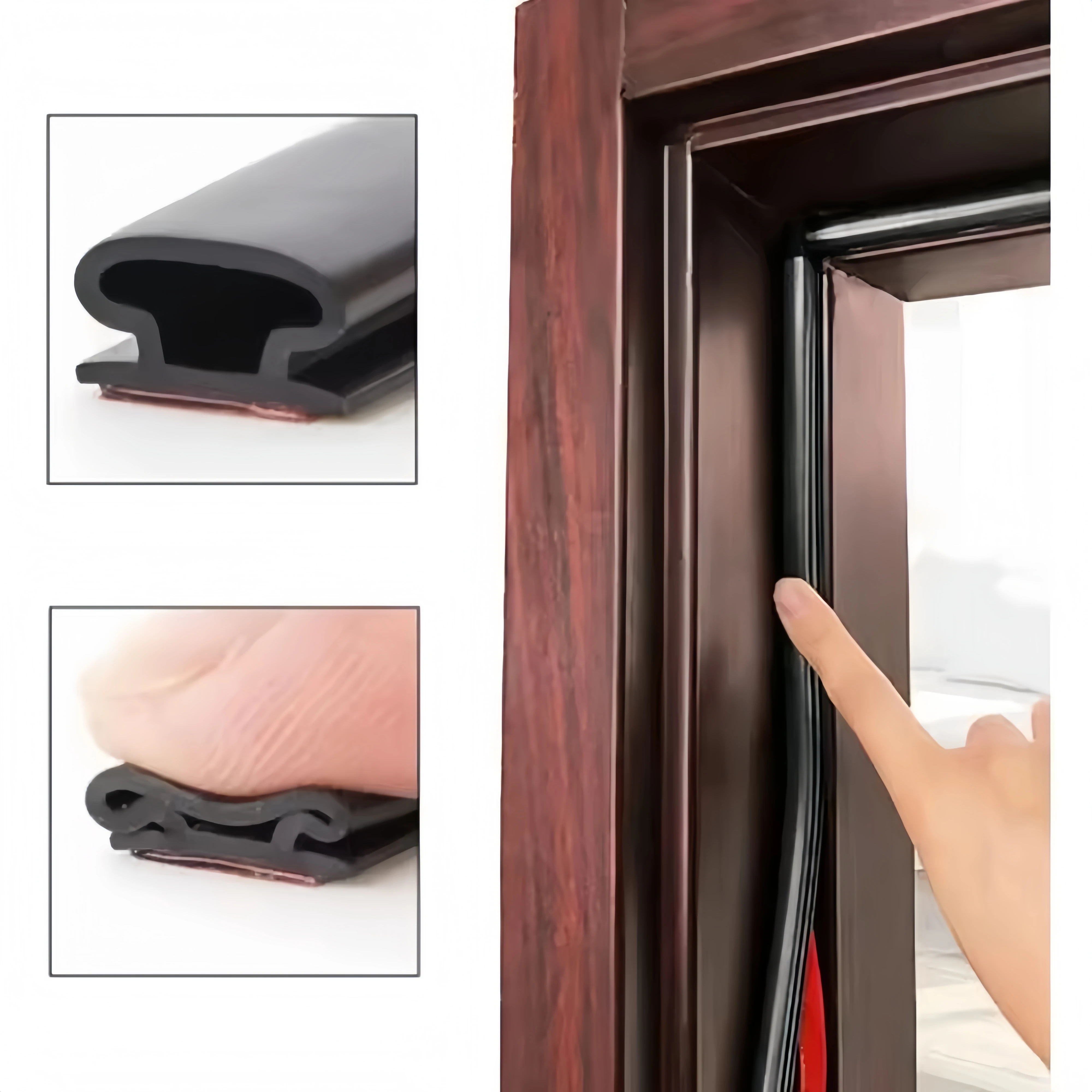 

1pc 118.11in 10mmX6mm Self-Adhesive Door Seal Strip -Waterproof Soundproofing Durable Easy To Install Protection for Home Decor