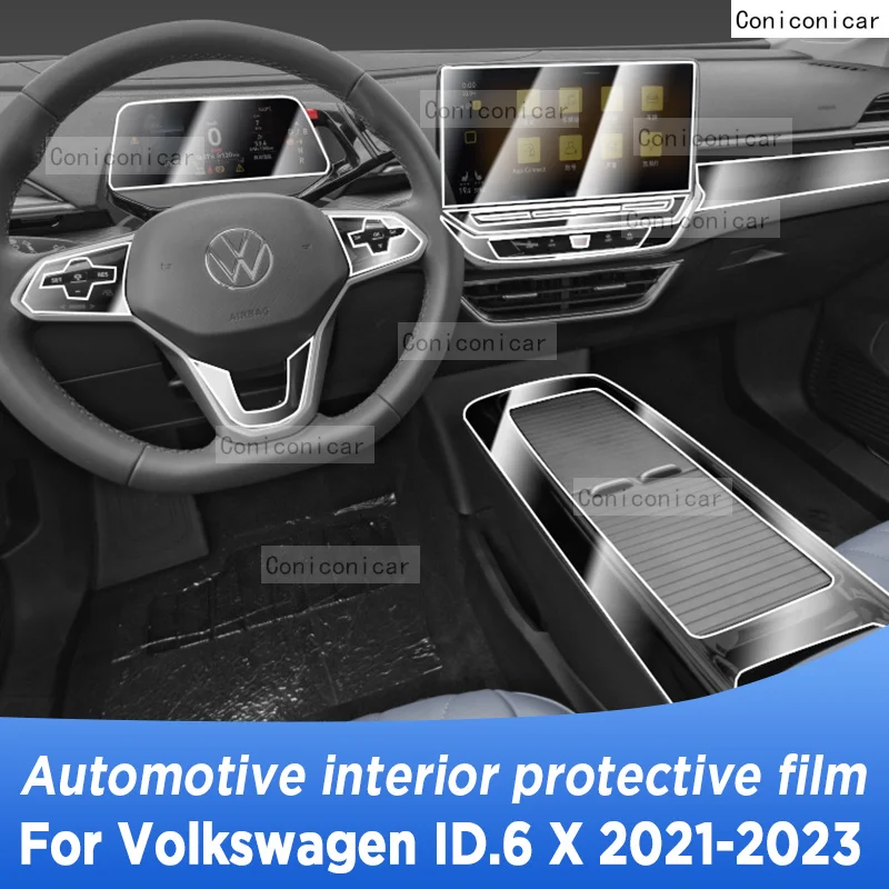 

For Volkswagen ID.6 X 2021-2023 Gearbox Panel Navigation Automotive Interior Screen TPU Protective Film Anti-Scratch Accessories