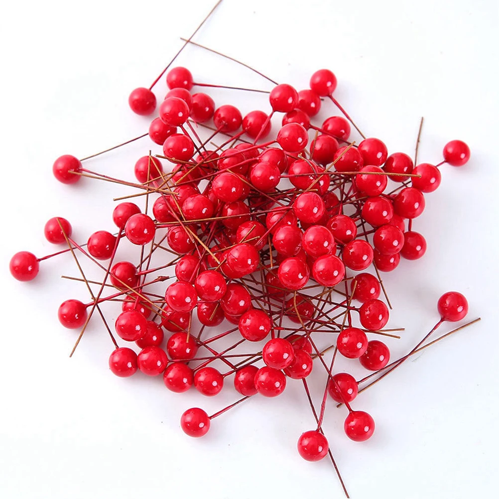 

200 Pcs Wedding DIY Gift Box Artificial Berry Decoration Xmas Christmas Winter Showcase Plastic Accessories Party