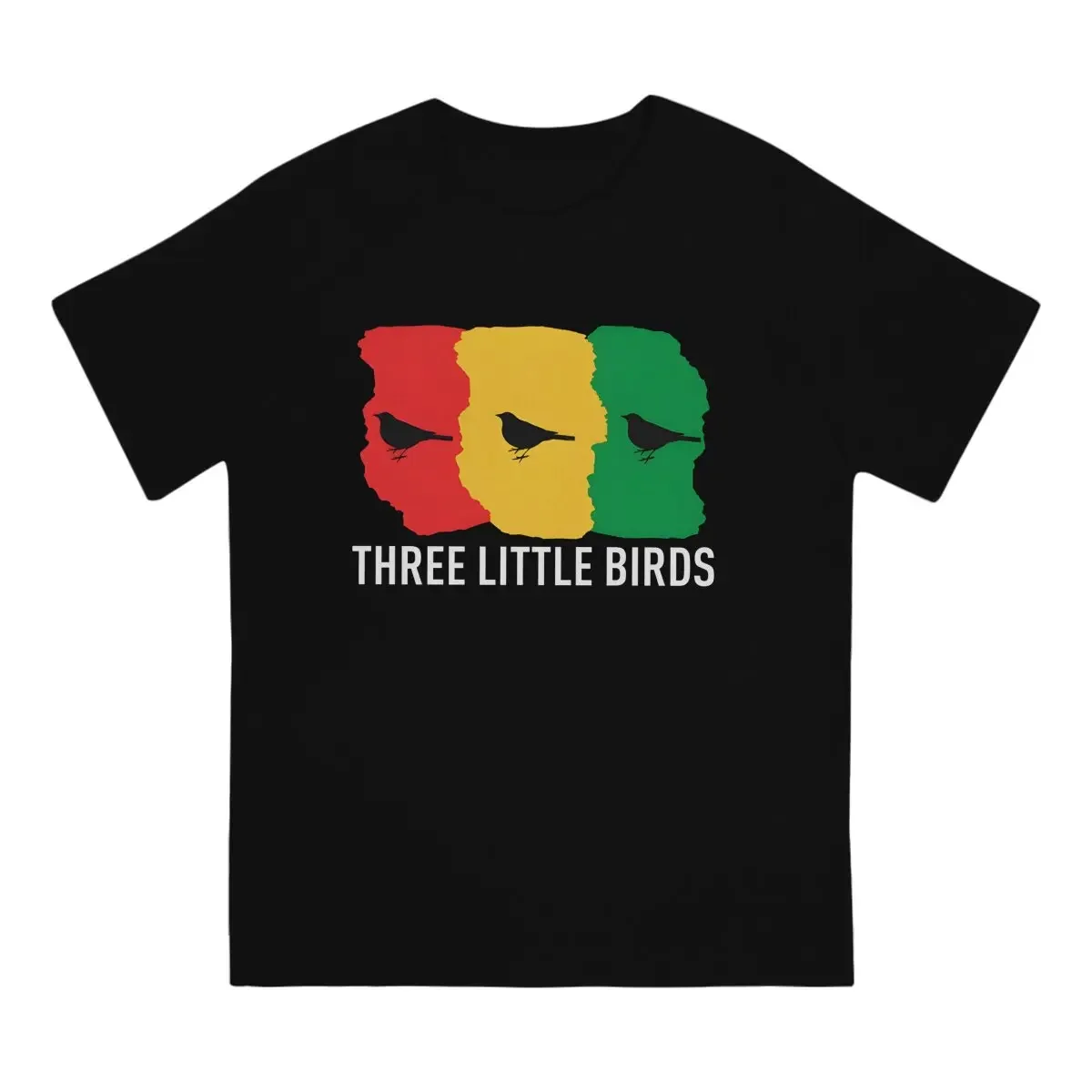 Vintage 3 Three Little Birds Everything Irie Rasta Reggae Jamaica T-Shirts Men O Neck Cotton T Shirts Three Little Birds Short T