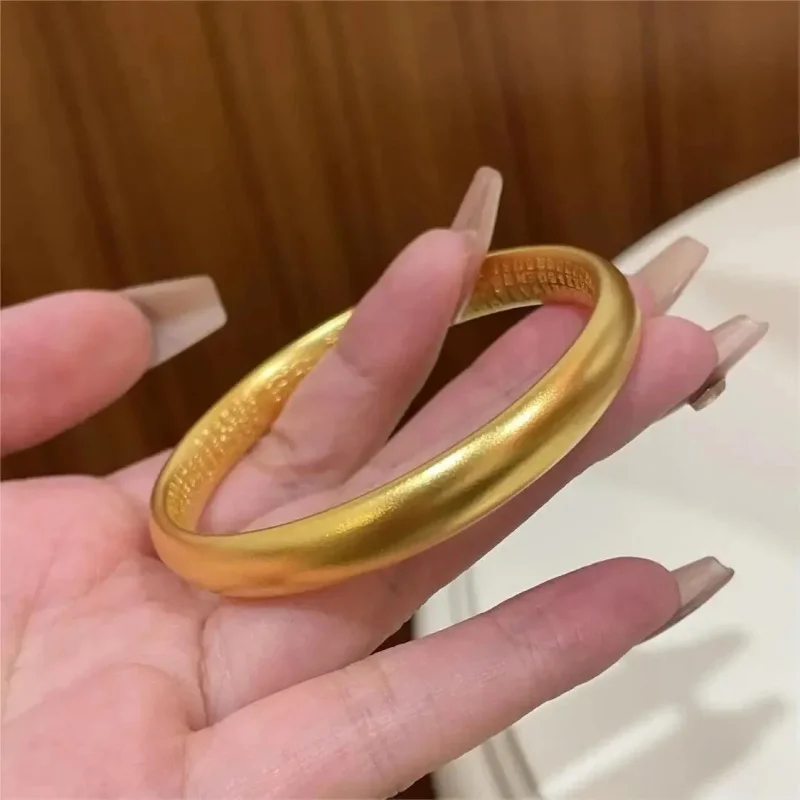24K الذهب الحقيقي 999 نمط جديد الصلبة الذهب Loach عودة سوار واسعة الصلبة سطح غير يتشويه مع ختم عادي دائرة مغلقة مجوهرات