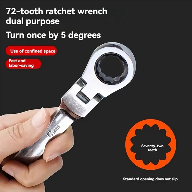 

【Hot Selling】Chrome Vanadium Steel Bidirectional Movable Ratchet Wrench Quick Manual Dual-Purpose Wrench