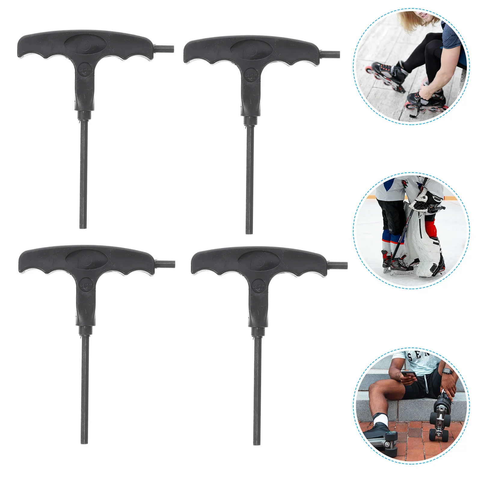 

4 Pcs Roller Skate Wrench Skates Multifunction Shoes Wheel Disassembly Tool Board