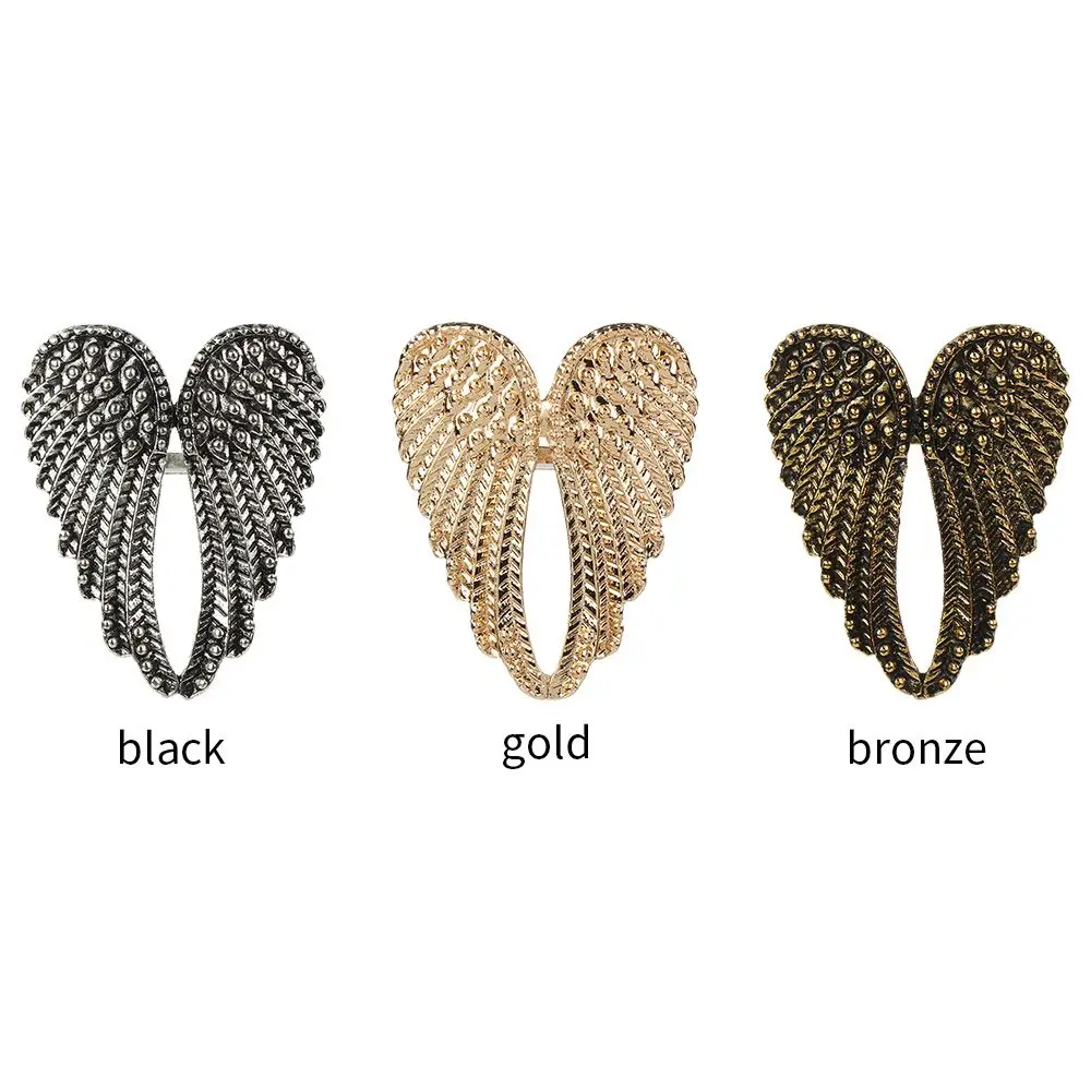 Accessori moda Regalo Punk Donna Uomo Anelli singoli in metallo retrò Anello con ali d'angelo a forma di cuore grande