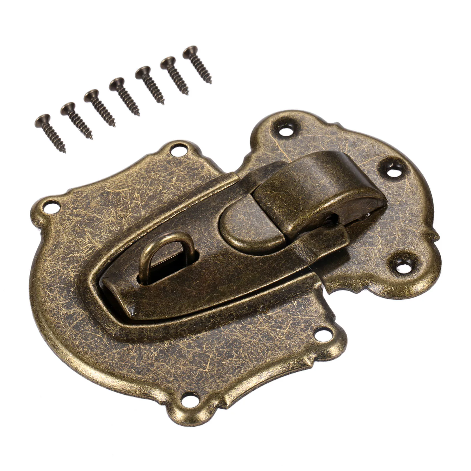 1Pc Zinc Alloy Toggle Hasp Latch Lock Jewelry Wooden Box Metal Suitcase Luggage Cabinet Padlock Buckles 92*118mm