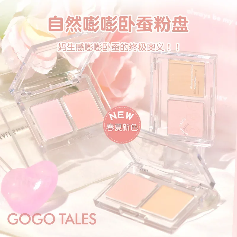 Gogotales Contouren Blush Markeerstift Alles-In-Één Palet Natuurlijke Bang Bang Zijdeworm Tweekleurige Highlight Poeder Mat Poeder