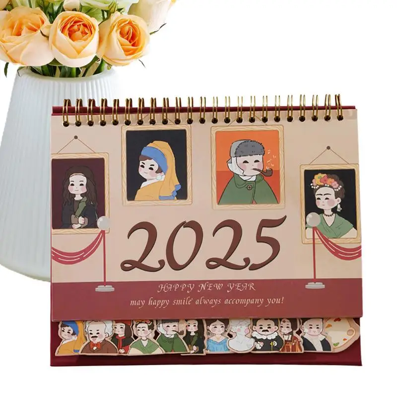 

Креативный календарь для настольного календаря на 2024-2025 годы, новогодний календарь, милые винтажные настольные украшения для друзей и семьи