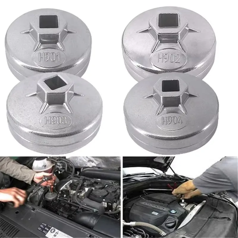 Cap Oil Filter Wrench Socket Car Hand Remover Tool For Auto BMW Audi Honda Type 901 ~ 915 65mm - 101mm Premium Aluminum Alloy