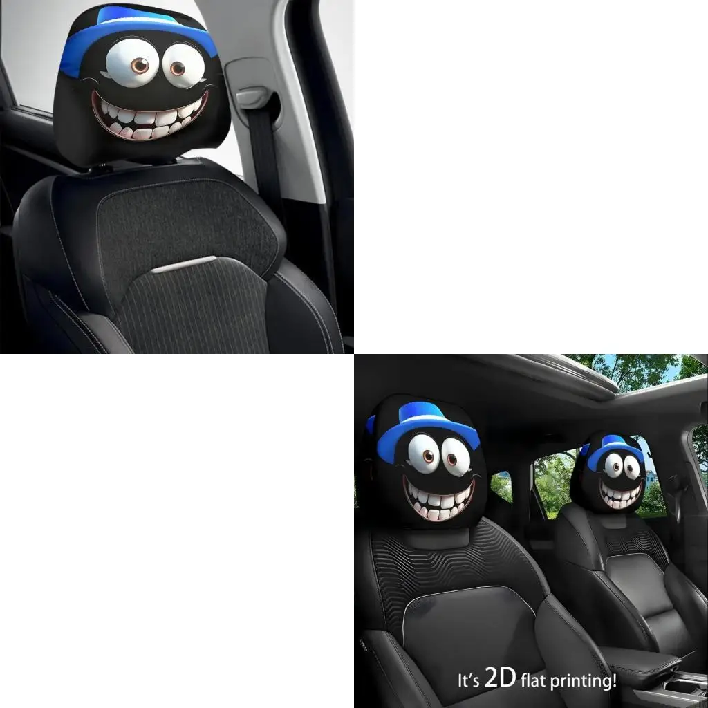 

Fun Cartoon Inspired Car Accessory Headrest Covers Stain Resist Headrest Protect for Family Trip Daily Commutes