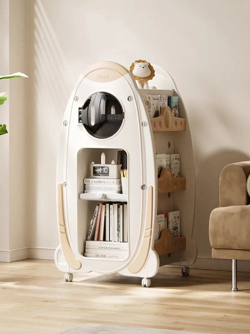 Children\'s Bookshelf Toy Storage Revolving One Floor-to-ceiling Bookcase Home Storage Rack Baby Picture Book Rack