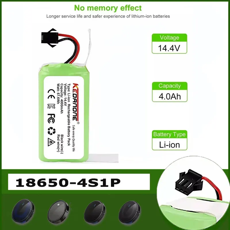 

batería conga 1090 990 950 cecotec 14.4V 4.0Ah Li-ion battery for Ecovacs Deebot DN621 601/605 Eufy RoboVac 35C Panda i7 V71