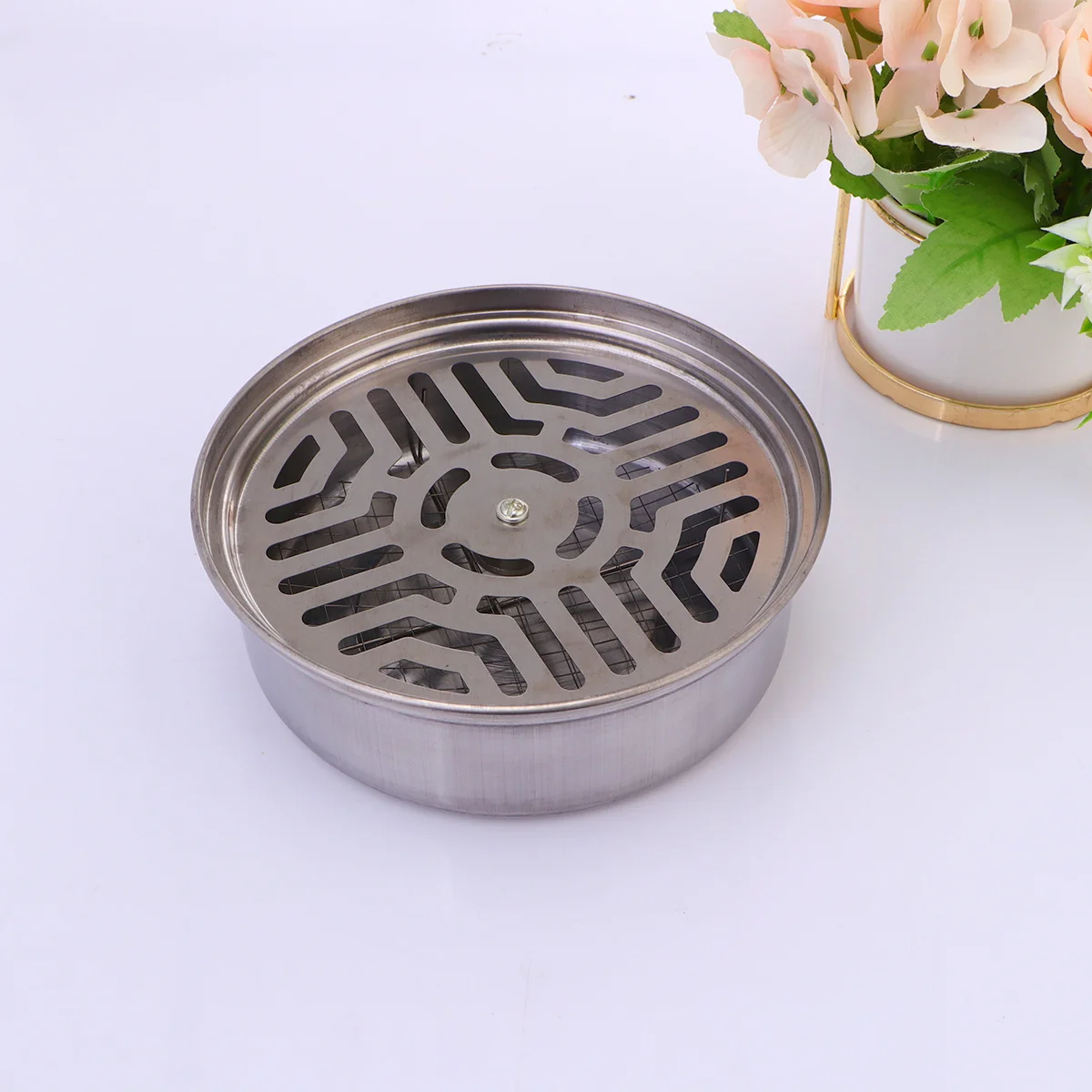 2 قطعة حامل من الفولاذ المقاوم للصدأ حامل البخور مجمع الغبار تصميم بوش منزلي أساسي 14.5 سنتيمتر