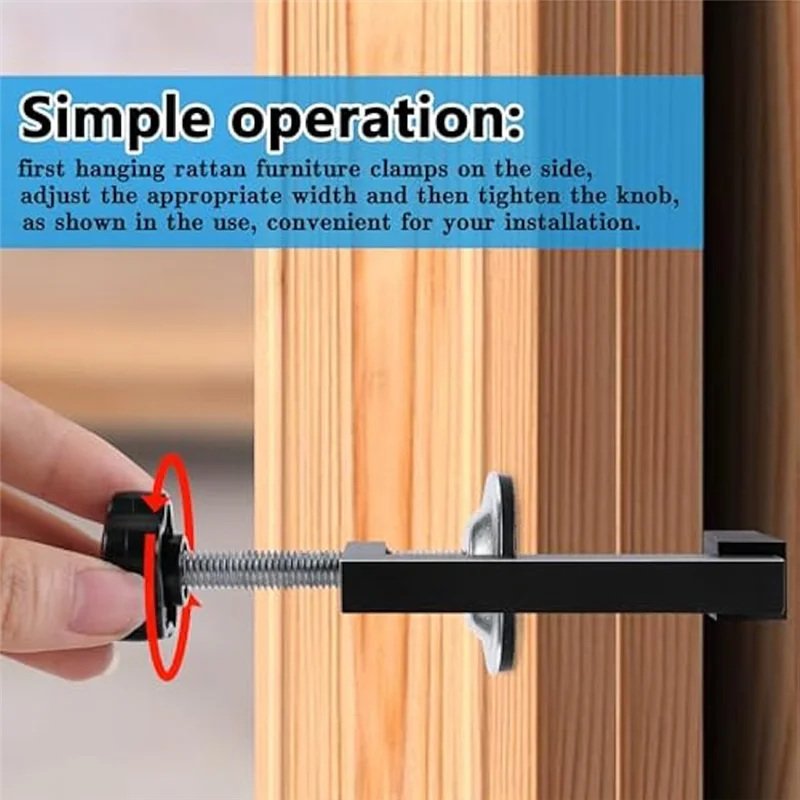 ABJO-4Pcs G-Clips, Clips ajustables para muebles de Patio, abrazaderas para muebles de mimbre para sofá de exterior, abrazaderas de mimbre, sujetadores para sillas de mimbre
