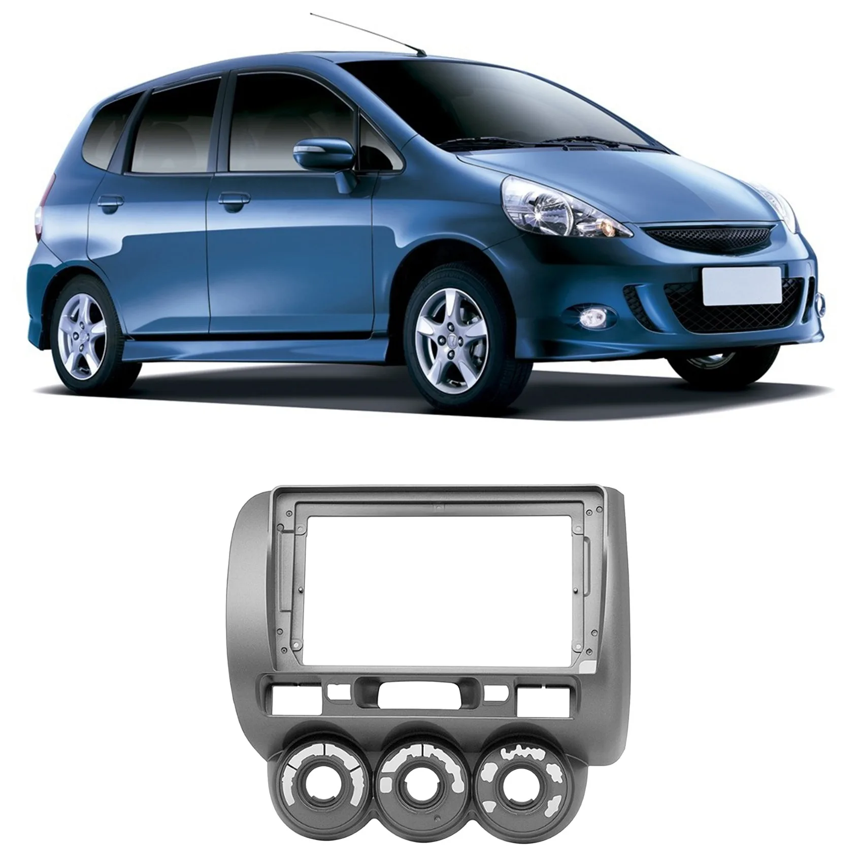 

Car 9Inch 2Din Stereo Audio Fascia Audio DVD Panel Bezel Frame Installation Trim Left Wheel For Honda Fit City Jazz 2006