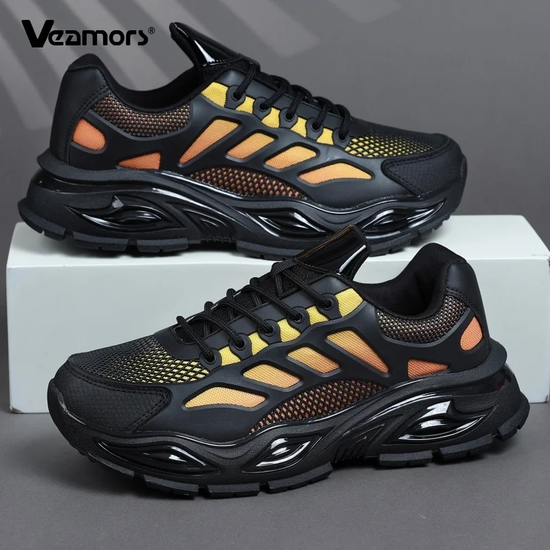 

VEAMORS Running Sports Shoes Men's Fashion Sneakers Breathable Running Shoes Jogging Training Sneakers Male Anti-slip Trainers