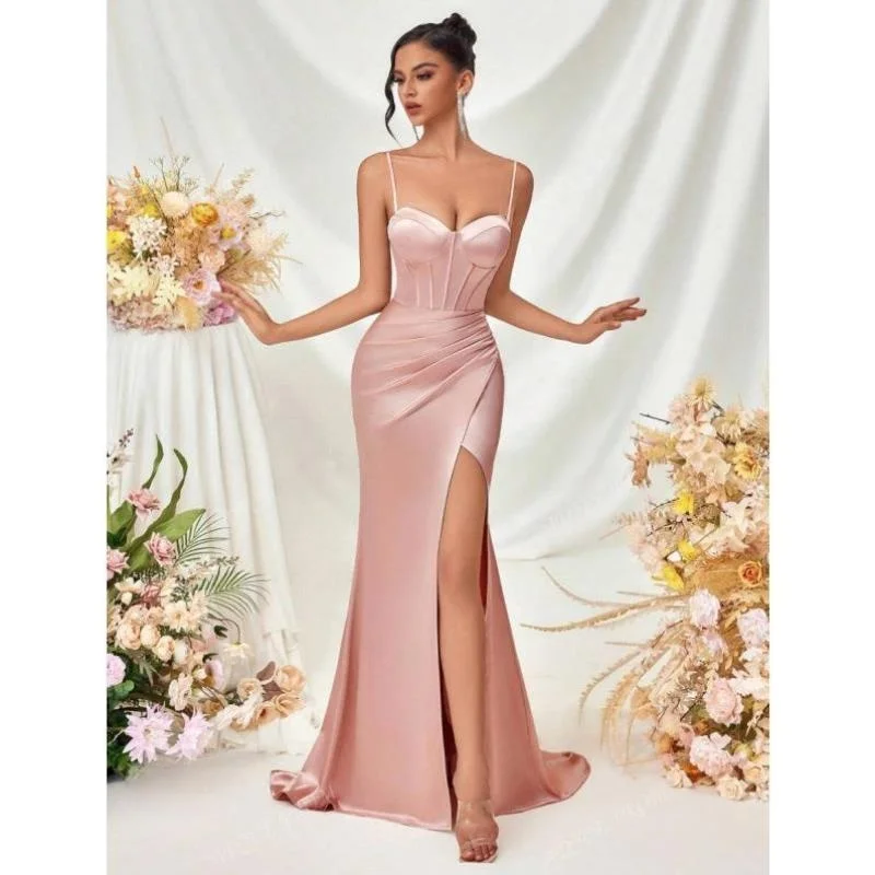 

New Arrival Women's Long Deep V Bal Dr Cross-Border Sle Ele Evening Gown Sve Length Seven Inches Autumn Wear