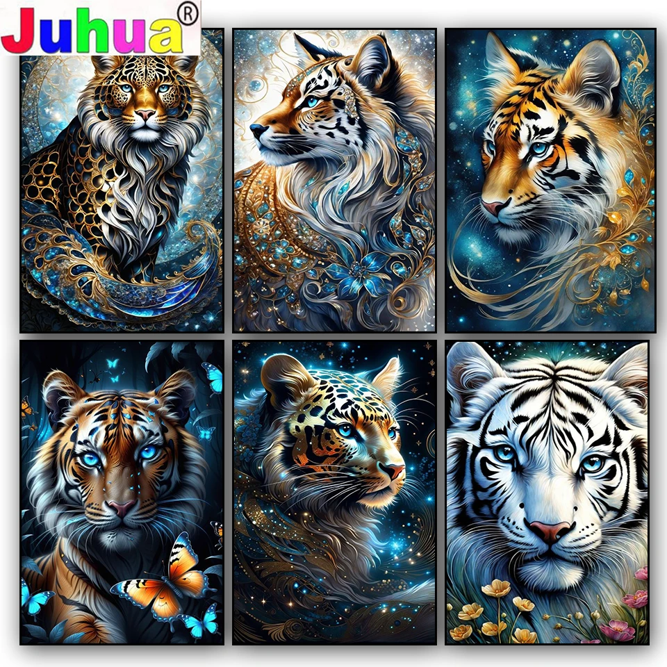 diamond art Tiger DIY full diamond mosaic embroidery Animal King Picture Paintings New 2024 for Jewelry cross stitch Home Decor