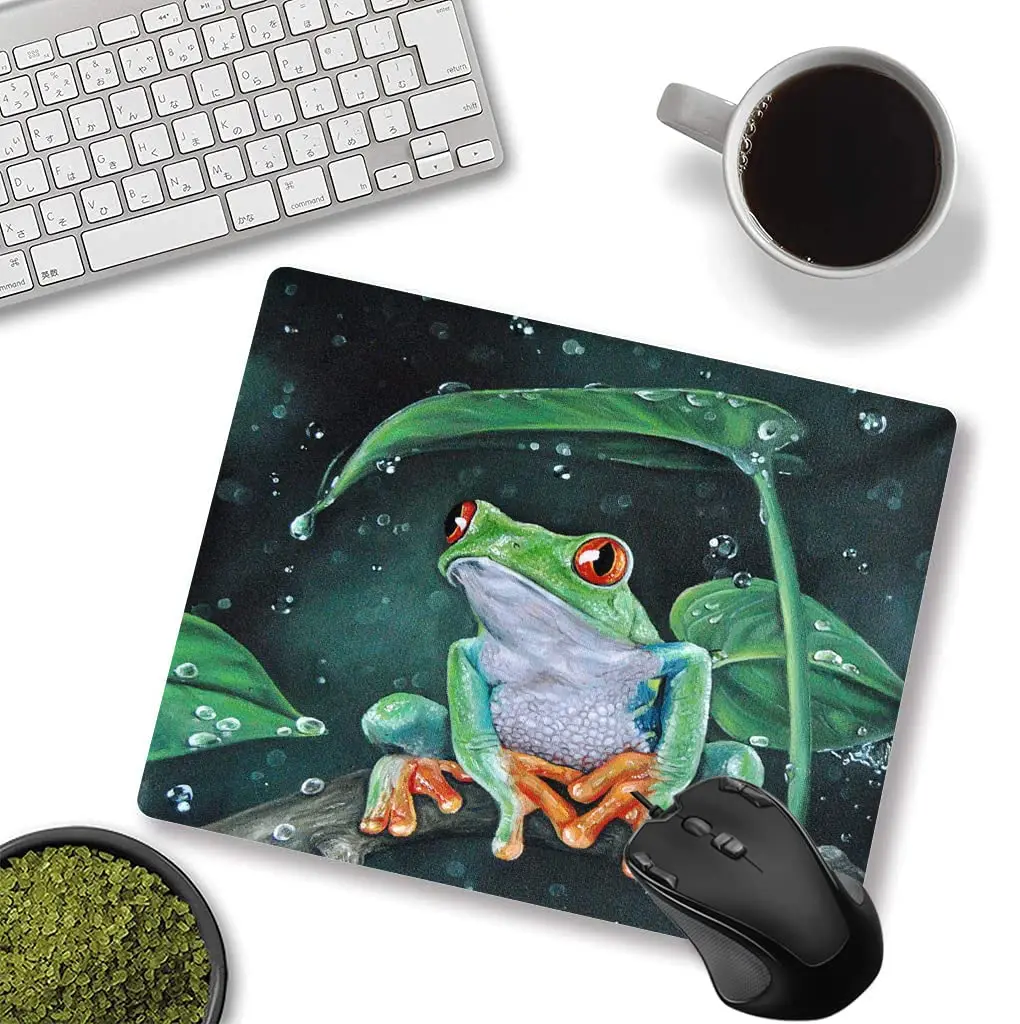 Hot-Selling Cute Frog Printing Square Mouse Pads Lock Edge Gaming Mousepad Mouse Mat Keyboard Mats Desk Pad 30x25cm