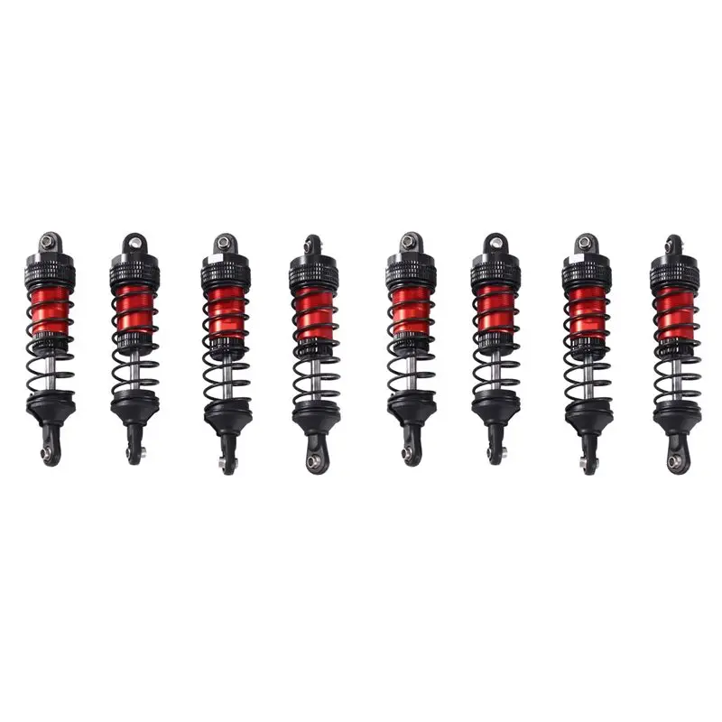 

Металлические передние и задние амортизаторы WOTT-8Pcs для радиоуправляемых машин Wltoys 144001, 144010, 124007, 124016, 124017, 124019, запчасти для тюнинга, красные.