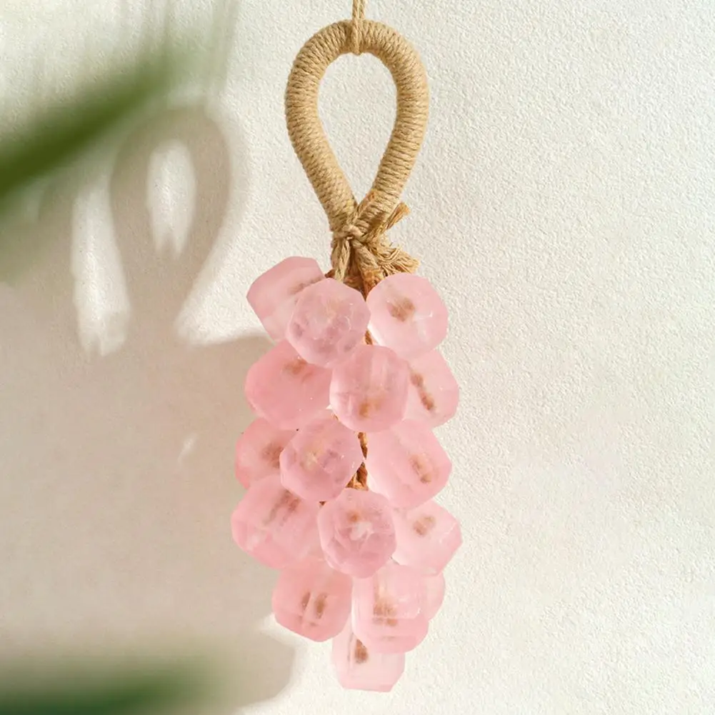 Grape Soap on Rope Handmade Grape Cluster Soap Translucent Fruit Shaped Soap Decorative Bathroom Travel Hanging Soaps