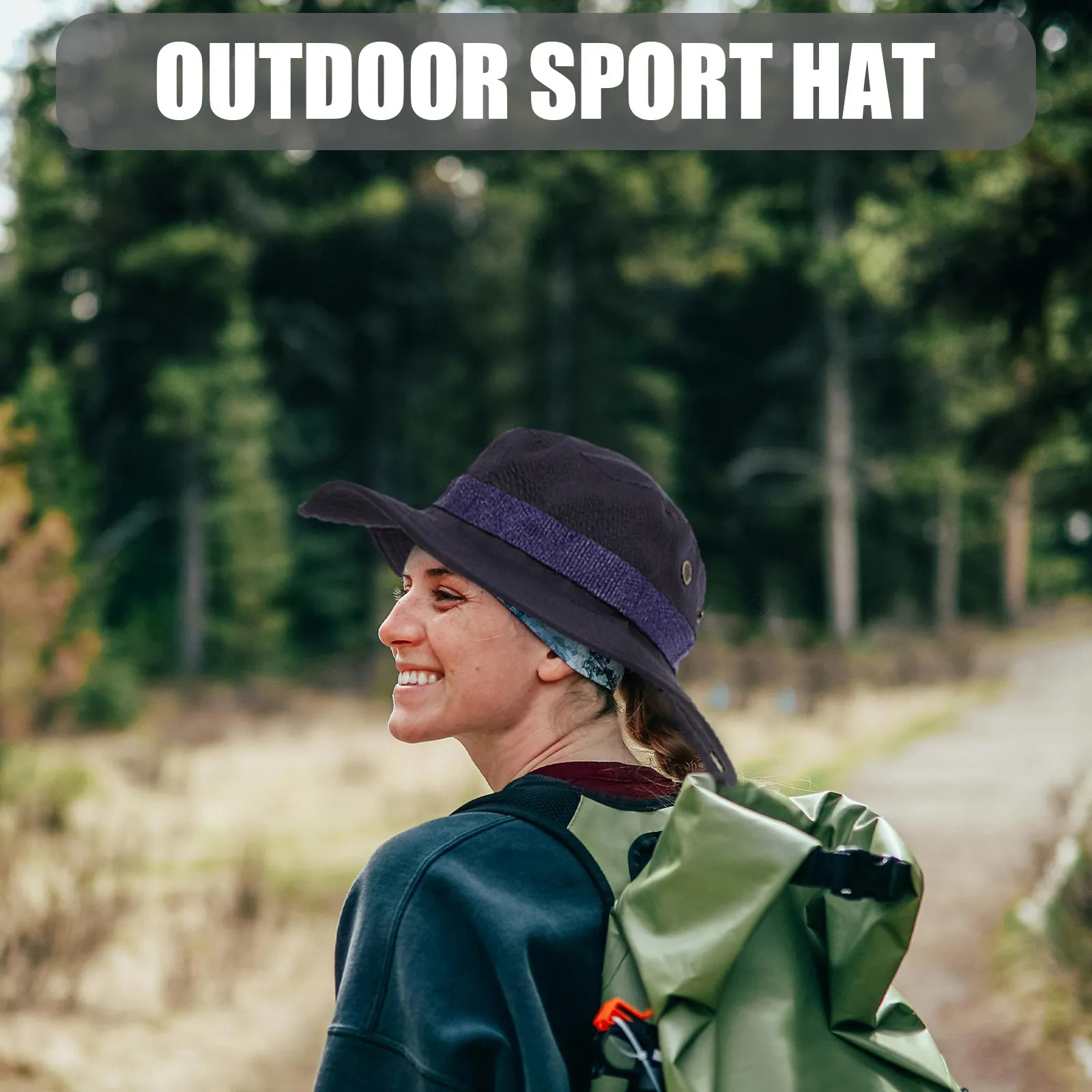 

Bucket Hat Sun Protection Outdoor Cap Lightweight Cotton Polyester Unisex Boonie Hat for Hiking Fishing Camping Navy Blue