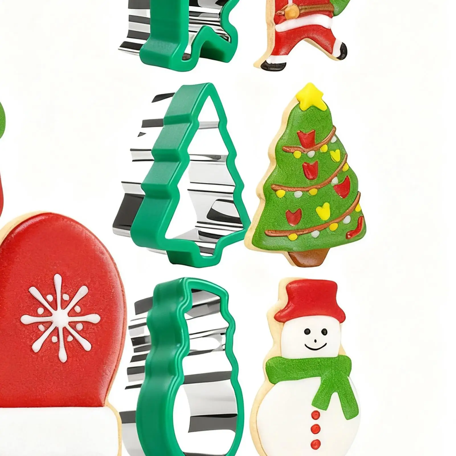 

Cookie Cutter 8 Pieces Professional Baking Mold Stainless Steel Snowflake Tree Gingerbread Deer Santa Claus Bread Cutter For