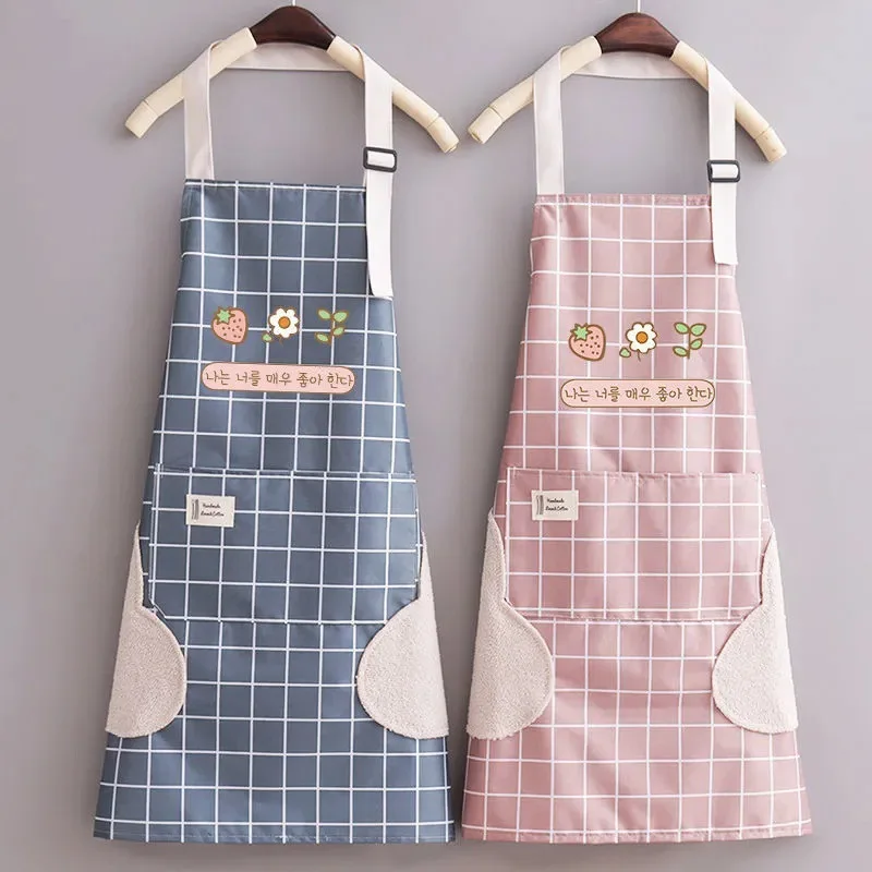 Waterproof And Oilproof Home Women Kitchen Aprons Mens Adult Chef Aprons Baking Accessories