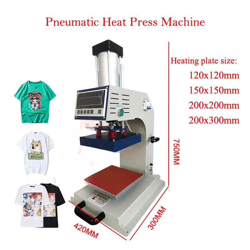 Heat Press Machine Pneumatic Automatic Can Continuous Work T-shirt Printing Machine For T-shirt Shirt Logo Brand Leather Mouse