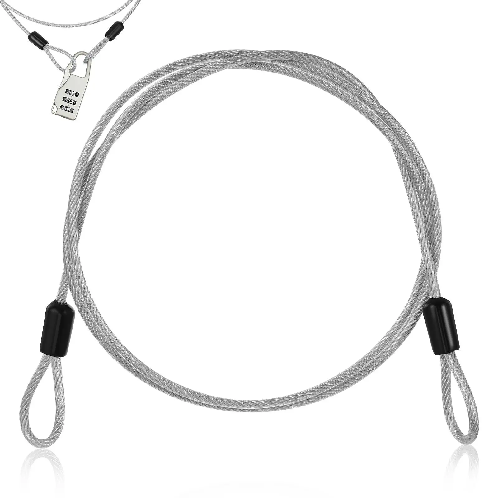 

Cable Locks Adjustable with Keys Braided Wire 304 Stainless Steel Luggage Security Rings