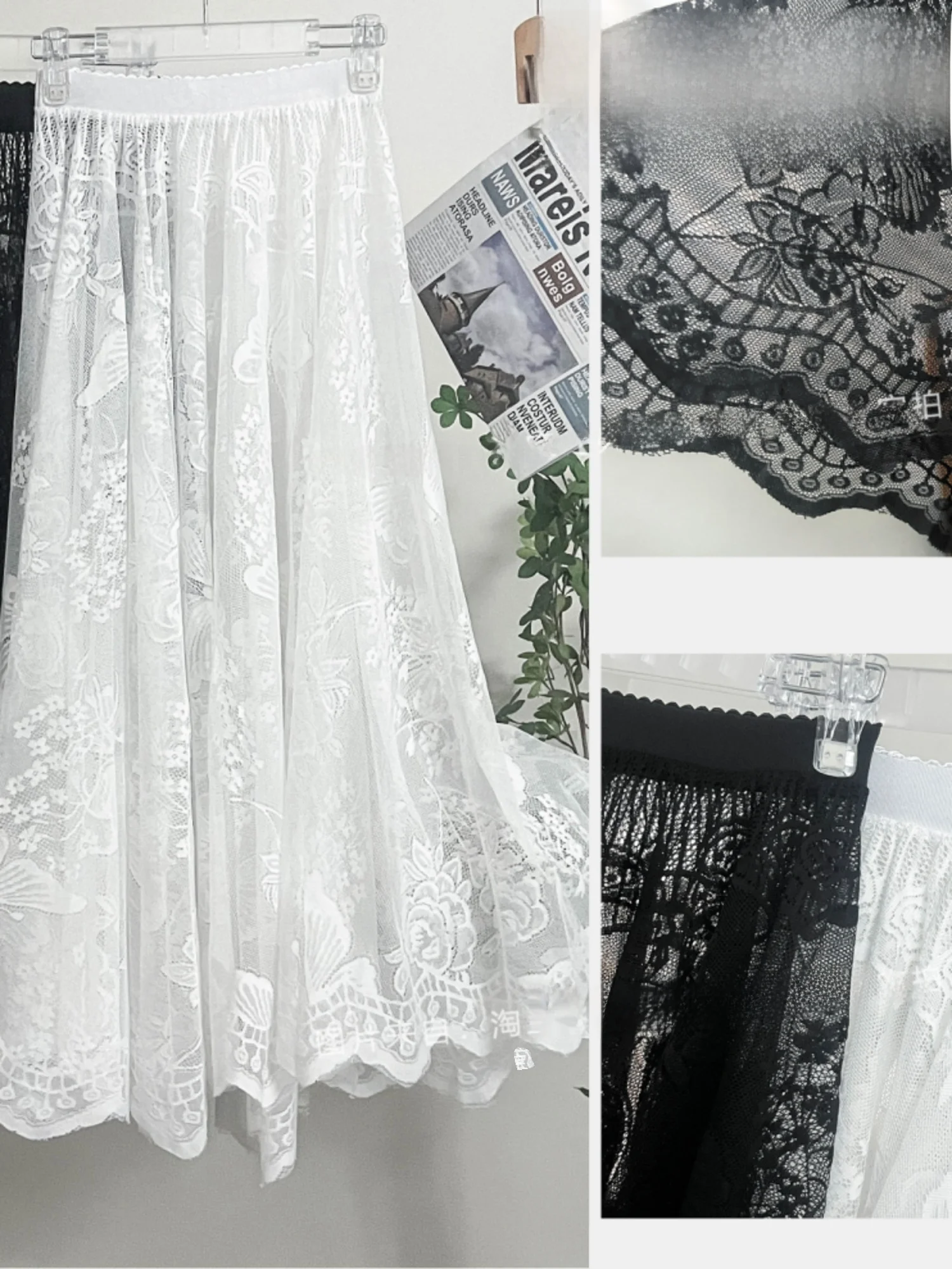 レディース ミドル丈 Aラインスカート レーストリム フレアスカート インナーウェア 夏新作 スレ ハイウエスト フェアリースカート ポリエステル生地