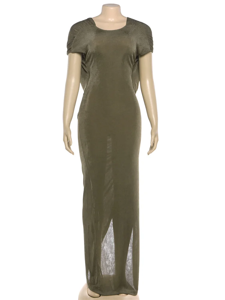 Chatte étrange Sexy dos nu mince robe femmes à lacets ourlet irrégulier froncé pêche hanche élégant Stretch maigre bal fête Club moulante