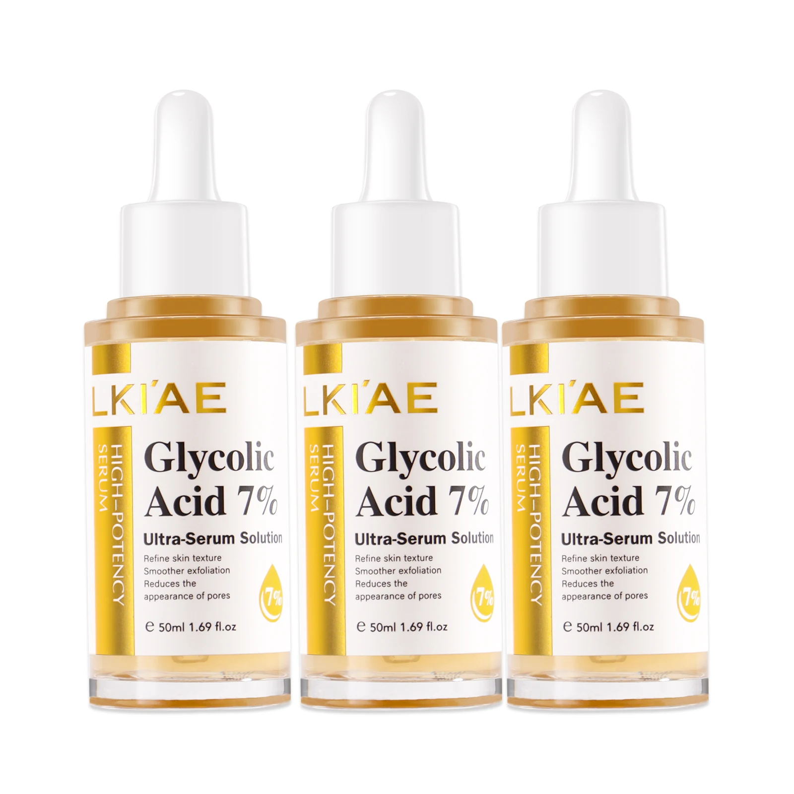 LKIAE Glycolic Acid 7% Brightening Serum, Lighten Dark Spot, Unclog Pores, Clean Skin, Skin Glowing Facial Serum For Women, Men